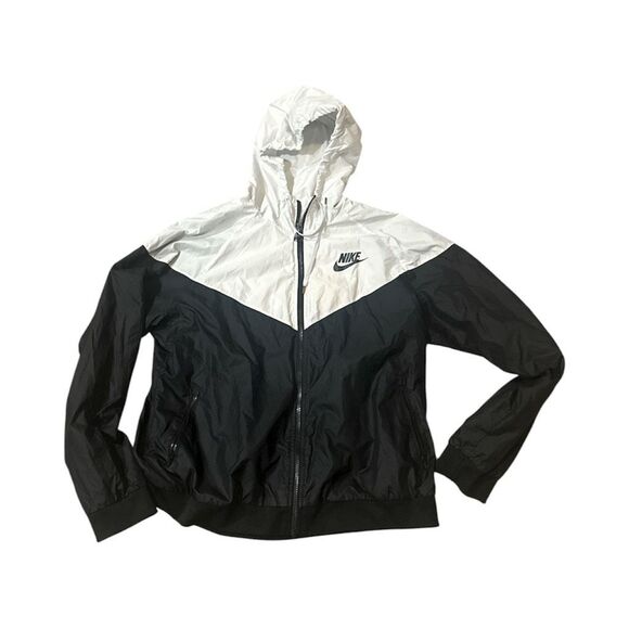 Nike Windrunner jacket zip up hoodie XL white black - Picture 1 of 10